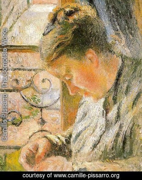 Camille Pissarro - Portrait of Madame Pissarro Sewing near a Window  1878-79
