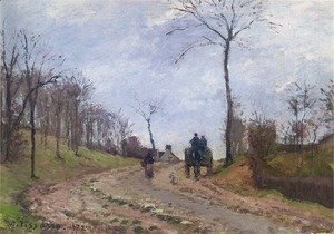 Camille Pissarro - Impression of Winter: Carriage on a Country Road, 1872