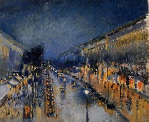 Camille Pissarro - The Boulevard Montmartre at Night, 1897