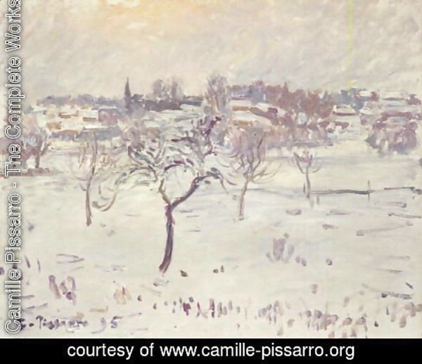 Camille Pissarro - Snowy Landscape at Eragny with an Apple Tree, 1895