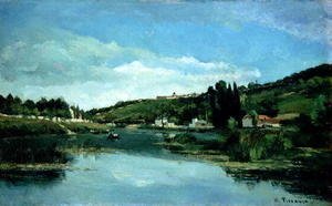 Camille Pissarro - The Marne at Chennevieres, c.1864-65