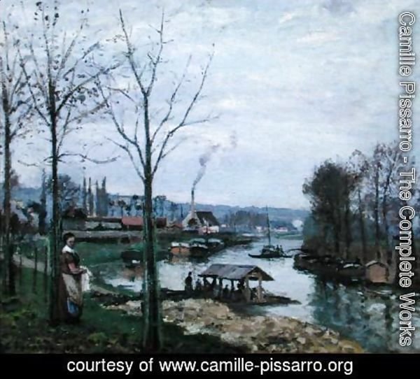 Camille Pissarro - The Washing House, Pontoise Port-Marly, or The Wash-house, 1872