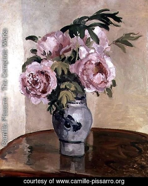 Camille Pissarro - A Vase of Peonies 1875