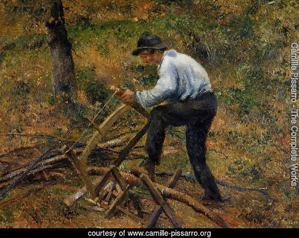 Pere Melon Sawing Wood, Pontoise, 1879