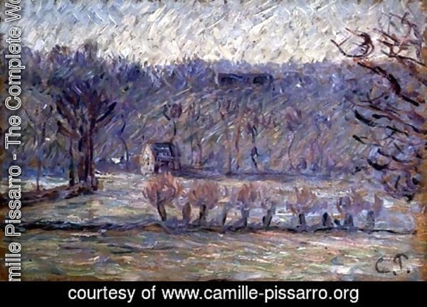 Camille Pissarro - The Hill at Vaches, Bazincourt, c.1890