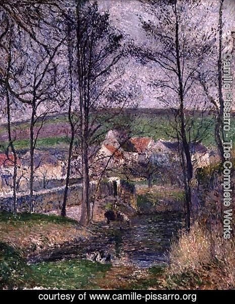 The Banks of the Viosne at Osny in Grey Weather, Winter, 1883