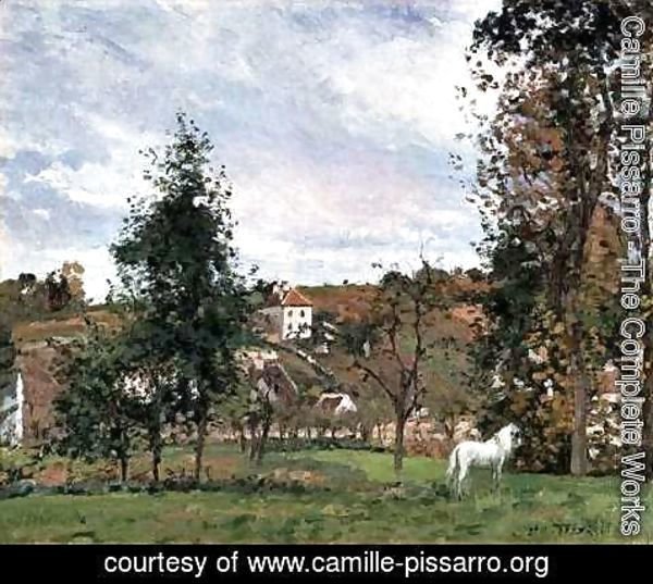 Camille Pissarro - Landscape With A White Horse In A Field, L'Ermitage, 1872