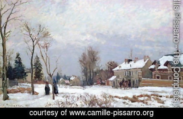 Camille Pissarro - Road from Versailles to Saint-Germain, Louveciennes, and effects of snow, 1872