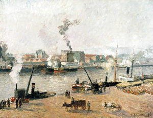 Camille Pissarro - Misty Morning, Rouen, 1896