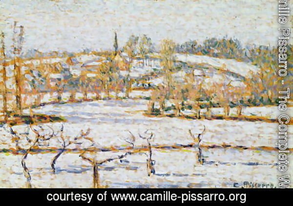 Camille Pissarro - Effect of Snow at Eragny, c.1886