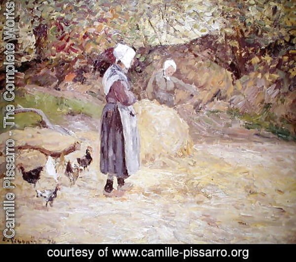 Camille Pissarro - Study of Peasants at Montfoucault, 1874