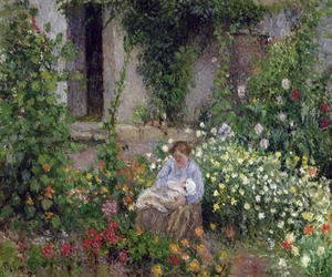 Camille Pissarro - Mother and Child in the Flowers, 1879