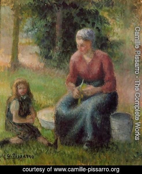 Camille Pissarro - Peasant Woman and her Little Girl, c.1893