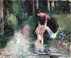 Camille Pissarro - Woman Washing Her Feet in a Brook, 1894