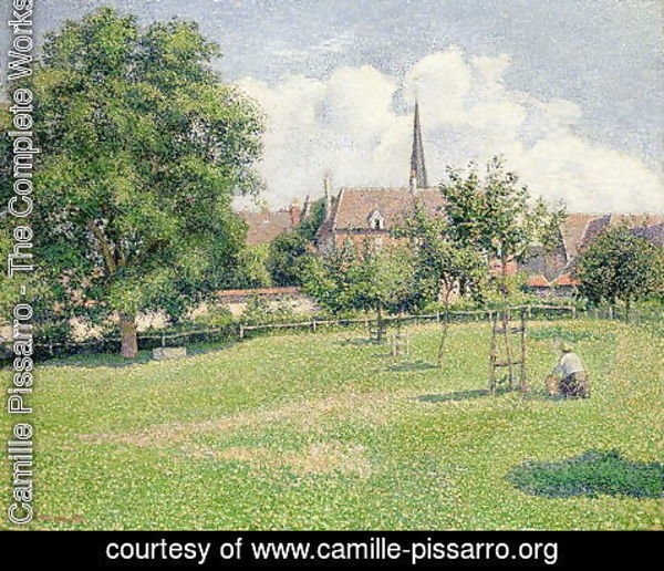 Camille Pissarro - The House of the Deaf Woman and the Belfry at Eragny, 1886