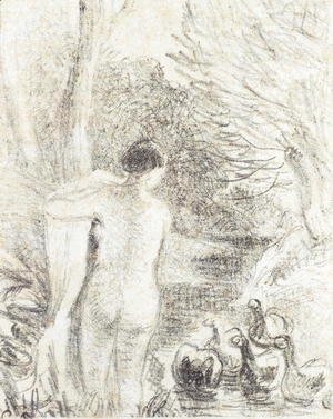 Camille Pissarro - Nude with Swans, c.1895