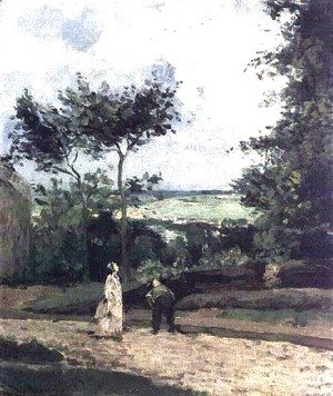 Camille Pissarro - The Courtyard at Louveciennes