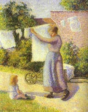 Camille Pissarro - Woman Hanging up the Washing, 1887