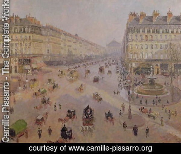 Camille Pissarro - The Avenue de L'Opera, Paris, Sunlight, Winter Morning, c.1880