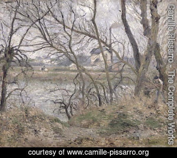 Camille Pissarro - The Banks of the Oise, near Pontoise, Cloudy Weather, 1878