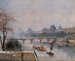 Camille Pissarro - The Louvre - Morning, Snow Effect