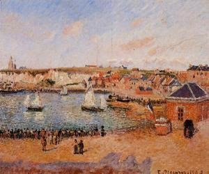 Camille Pissarro - The Inner Harbor, Dieppe: Afternoon, Sun, Low Tide