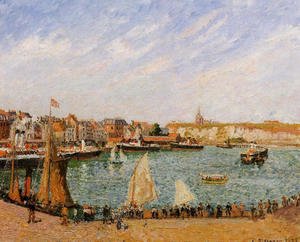 Camille Pissarro - Afternoon, Sun, the Inner Harbor, Dieppe