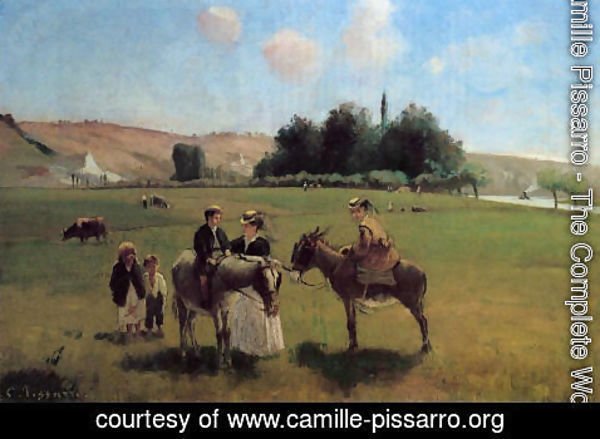 Camille Pissarro - The Donkey Ride at Le Roche Guyon