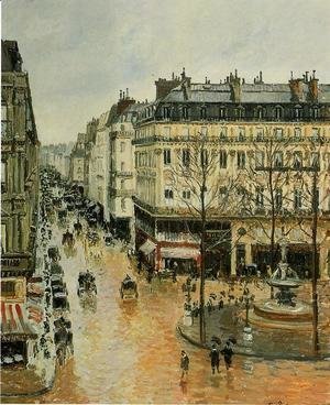 Camille Pissarro - Rue Saint-Honore: Afternoon, Rain Effect