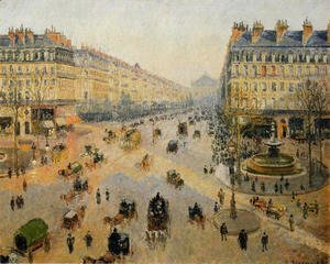 Camille Pissarro - Avenue de l'Opera: Sunshine Winter Morning