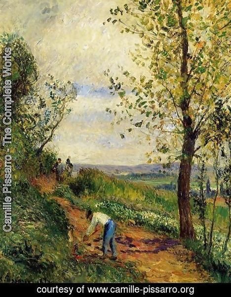 Camille Pissarro - Landscape with a Man Digging