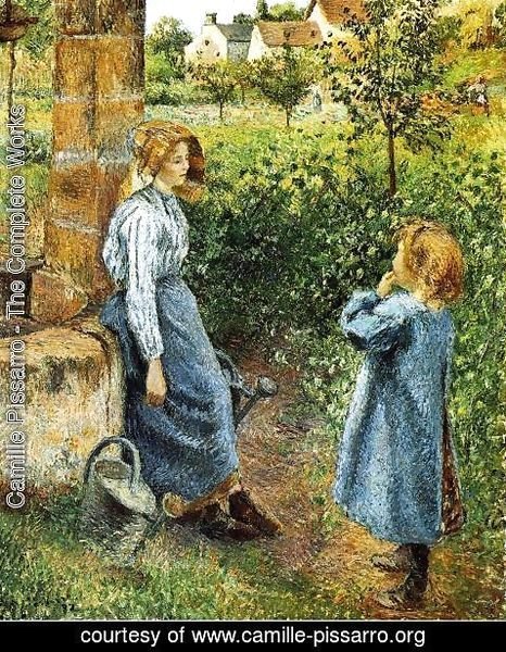 Camille Pissarro - Young Woman and Child at the Well