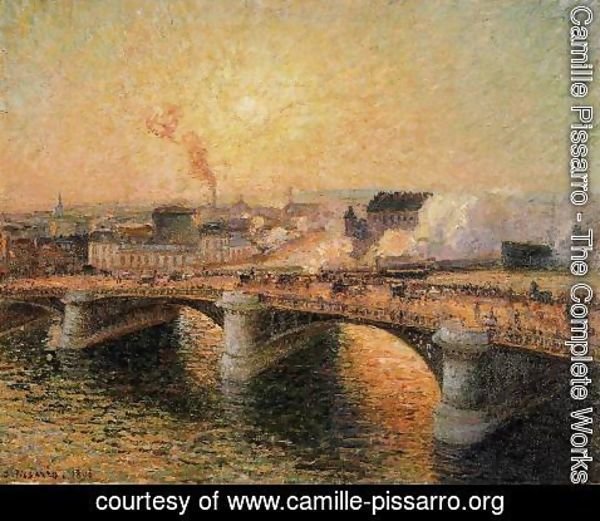 Camille Pissarro - The Pont Boieldieu, Rouen: Sunset