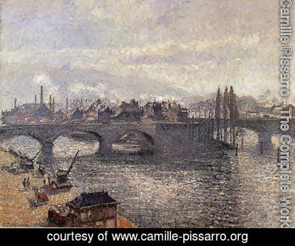 Camille Pissarro - The Pont Corneille , Rouen: Morning Effect