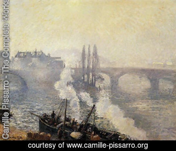Camille Pissarro - The Pont Corneille , Rouen: Morning Mist