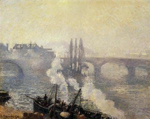 Camille Pissarro - The Pont Corneille , Rouen: Morning Mist