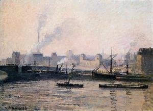 Camille Pissarro - The Pont Boieldieu , Rouen: Fog