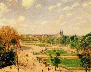 Camille Pissarro - The Tuilleries Gardens: Morning, Spring, Sun