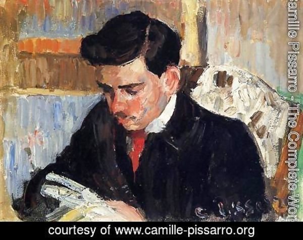 Camille Pissarro - Portrait of Rodo Pissarro Reading