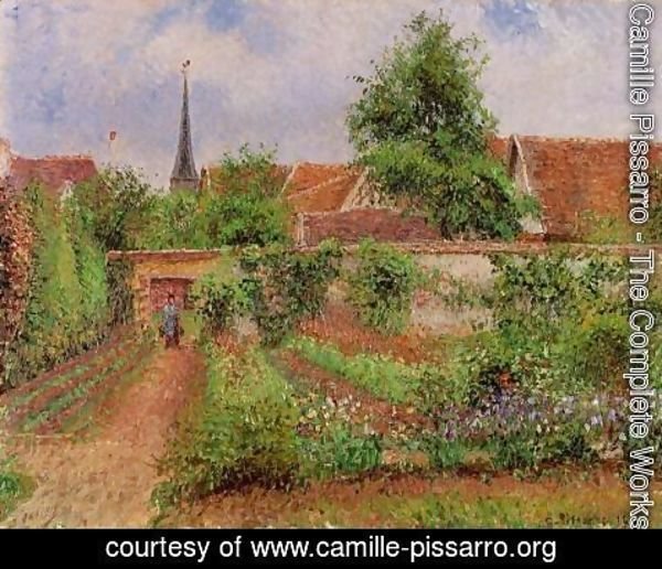 Camille Pissarro - Vegetable Garden in Eragny, Overcast Sky, Morning