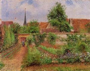 Camille Pissarro - Vegetable Garden in Eragny, Overcast Sky, Morning
