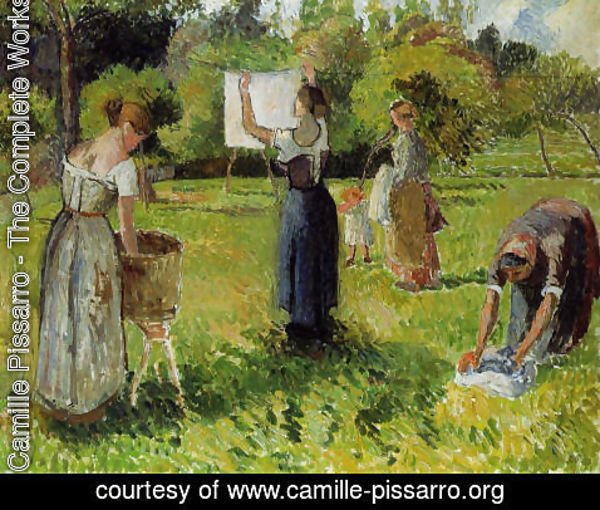Camille Pissarro - Laundresses at Eragny