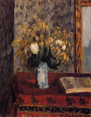 Camille Pissarro - Vase of Flowers, Tulips and Garnets