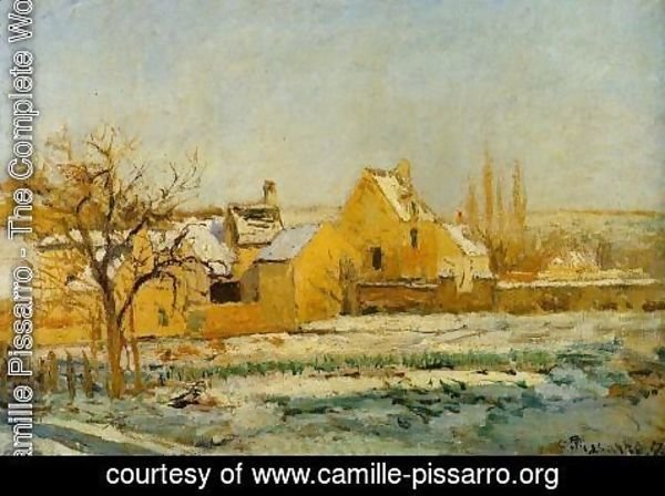 Camille Pissarro - The Effect of Snow at l'Hermitage