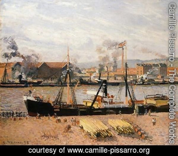 Camille Pissarro - The Port of Rouen: Unloading Wood