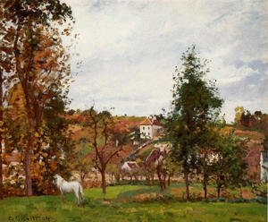 Camille Pissarro - Landscape with a White Horse in a Meadow, L'Hermitage