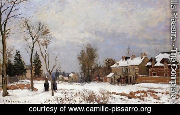 Camille Pissarro - The Road from Versailles to Saint-Germain, Louveciennes. Snow Effect