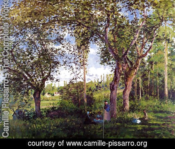Camille Pissarro - Landscape with Strollers Relaxing under the Trees