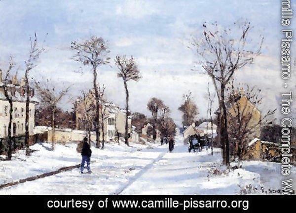 Camille Pissarro - Street in the Snow, Louveciennes