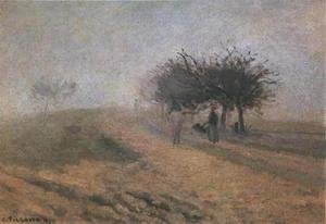 Camille Pissarro - Misty Morning at Creil